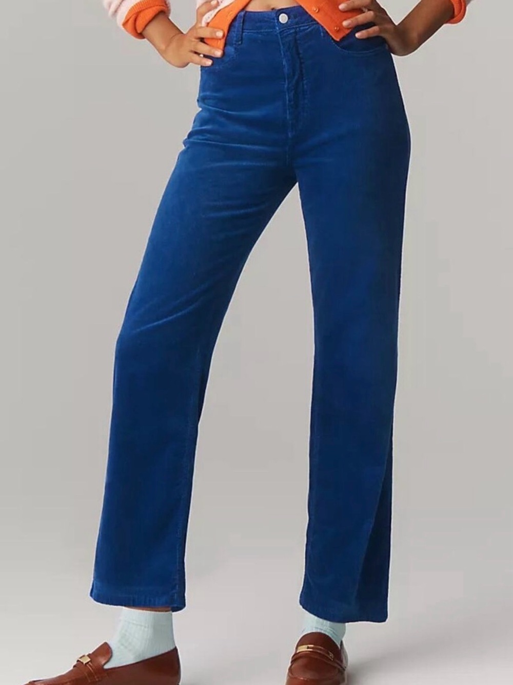 Anthropologie Pilcro Annie Royal Blue Cords Corduroy Pants 29P Petite